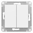Выключатель Schneider Electric AtlasDesign 2-клавишный сх.5, 10АХ, белый, механизм - Электрика, НВА - Выключатели и розетки - Выключатели - магазин электрооборудования amperomvolt.ru